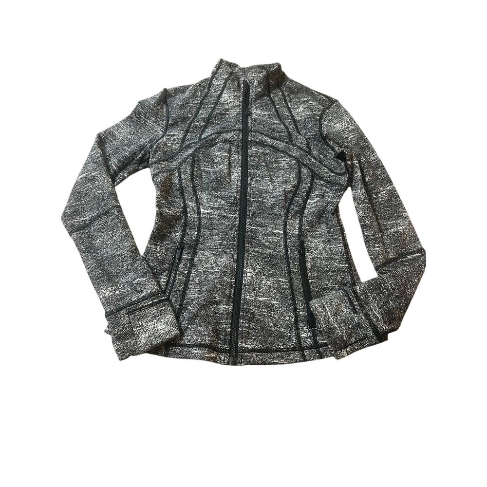 Lululemon Define Jacket Rush Jacquard Black White Size 6